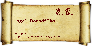 Magel Bozsóka névjegykártya